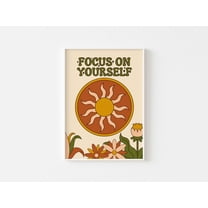 Focus OnYourself Retro Print - 60s 70s Sunshine Poster, Retro Floral Flowers, Hippie Decor, Nature Blooms, Painting Art, Dining Room Wall Decor Ideas, Art Deco Frameless 12x16inch