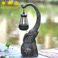 thumbnail image 5 of Estatua de escultura al aire libre, estatua de elefante, decoraciones para el hogar, estatuas de jardín solares para Patio, decoración del hogar, jardín de buena suerte, 5 of 5