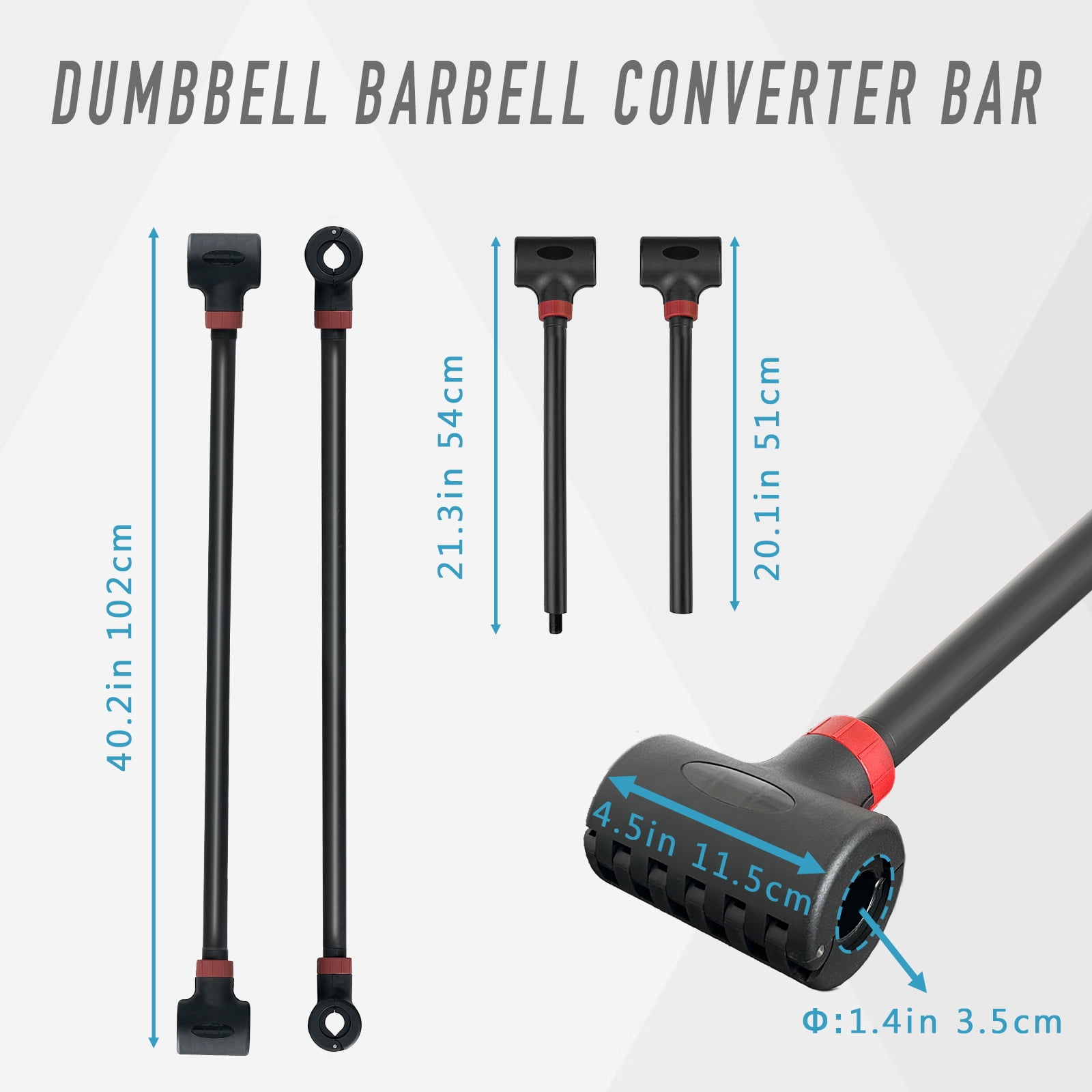 KORIKAHM Dumbbell Barbell Converter Bar, Adjustable Weight Capacitry Bar Convert to Dumbbell Set for Home Gym Strength Training