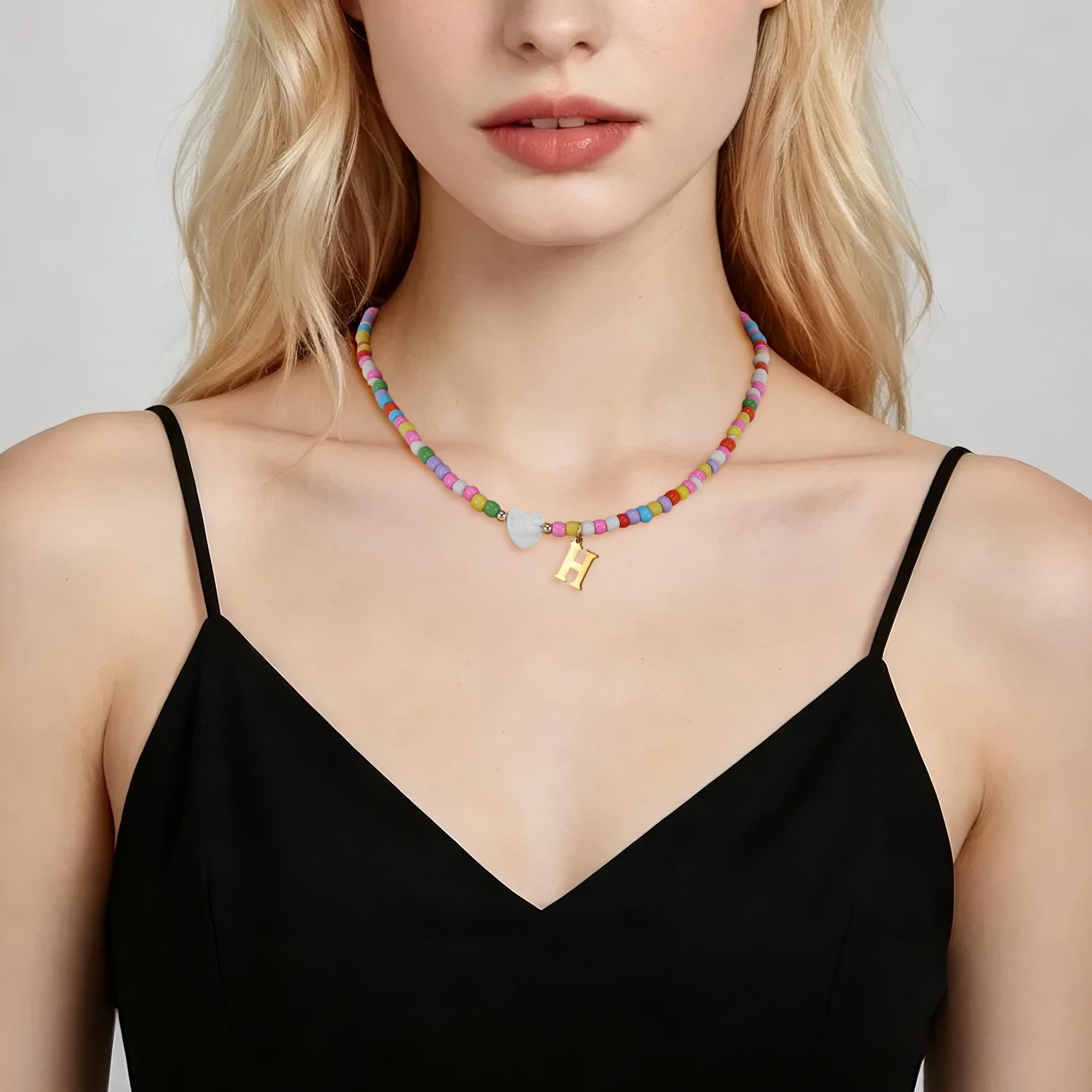 Unique Bargains Stylish Collarbone Necklace for Daily Life Colorful 1 Pcs [Style H]