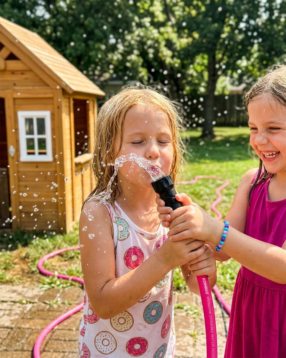 Kohree 25FT RV Water Hose – NSF Certified 5/8" Premium Drinking Water Hose, Safe & Lead-Free, No Kink and Flexible Garden Hose with Storage Bag for RV, Camper, Truck, Car, Rose Red