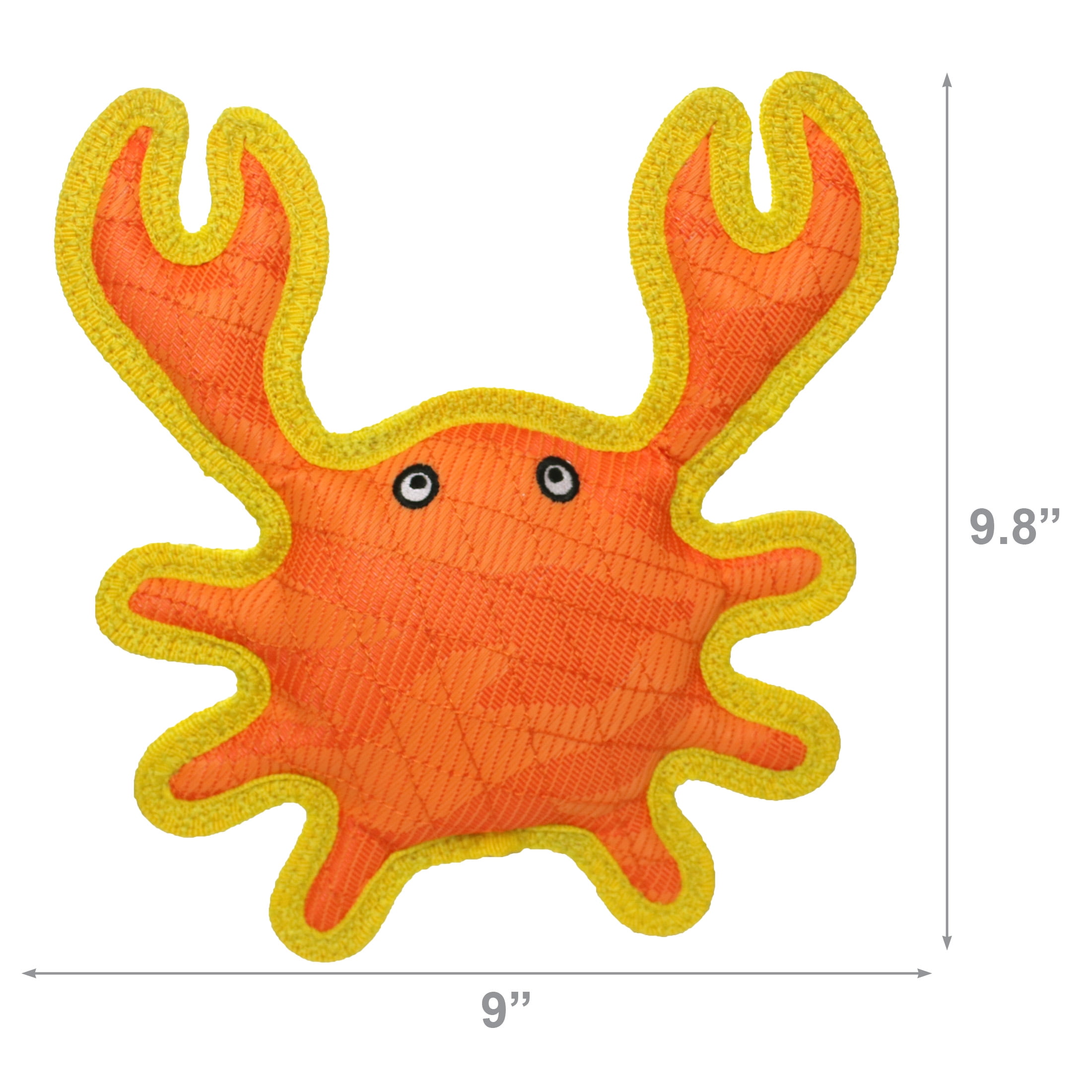 DuraForce Crab Tiger Orange-Yellow Durable Woven Fiber Dog Toy