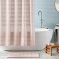 thumbnail image 2 of TOWN & COUNTRY EVERYDAY Sophia Textured Solid Cotton-Rich Breathable Fabric Shower Curtain with Reinforced Buttonhole Top Hem, Blush, 70"x72", 2 of 10
