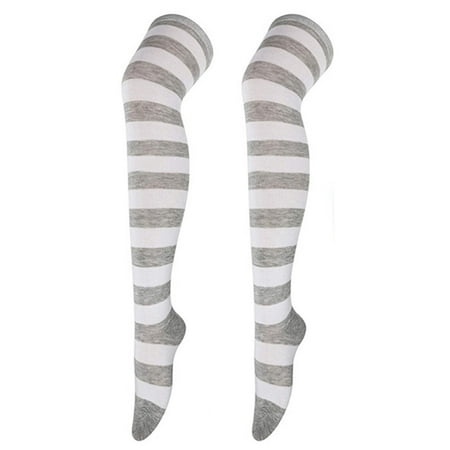 

Christmas Socks 1 Pair Christmas High Long Stockings for Womens Over Knee Socks Christmas Long Striped Stocking Socks
