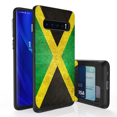 Galaxy S10 Case, PimpCase Slim Wallet Case + Dual Layer Card Holder For Samsung Galaxy S10 [NOT S10e OR S10+] (Released 2019) Jamaica