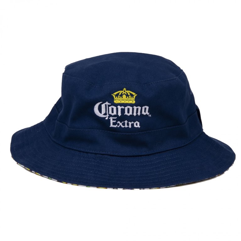 Corona Extra Reversible Bucket Hat, Blue and White Polyester