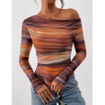 thumbnail image 2 of Remera PRETTYGARDEN 2025 Hombros Descubiertos Tie Dye Floral XL, 2 of 9