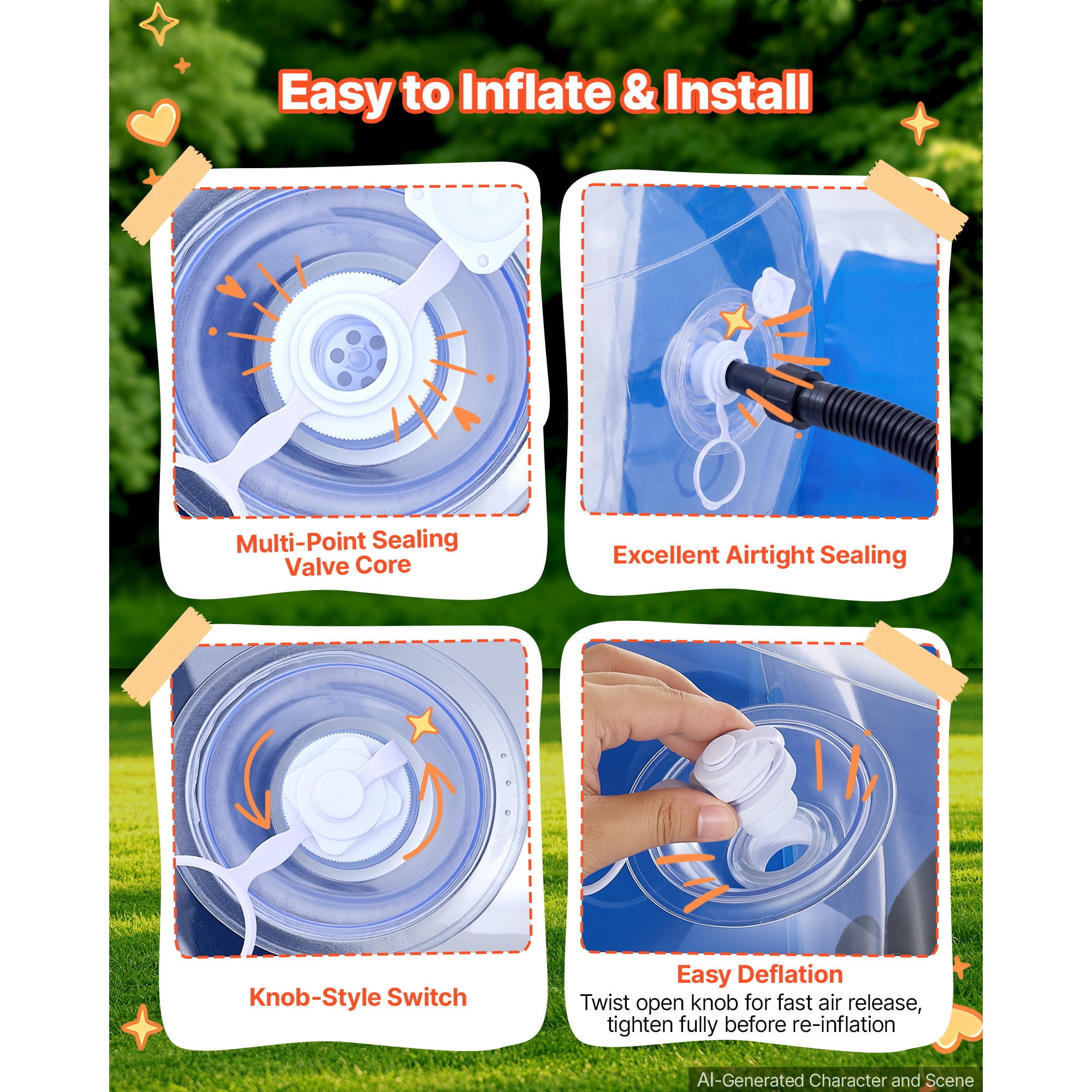 KFFKFF 2-Pack Inflatable Bumper Balls 4FT Human Bubble for Teens Blue+Red, Ideal for Outdoor Activities like Backyard Games, Camping, Picnics, Durable PVC Material, Sumo Hamster Ball with Handle