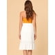 thumbnail image 5 of INSPIRE CHIC Falda asimétrica con dobladillo con volantes de color sólido y cintura alta con decoración de botones para mujer blanco XL, 5 of 6