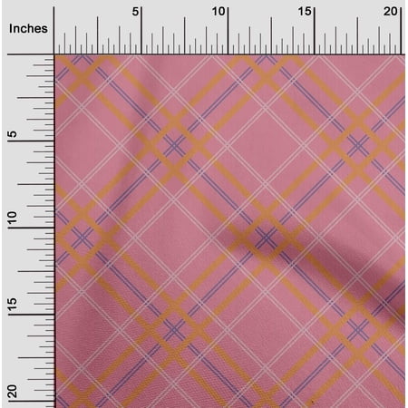 oneOone Cotton Flex Fabric Tartan Check Fabric Prints By Yard 40 Inch Wide