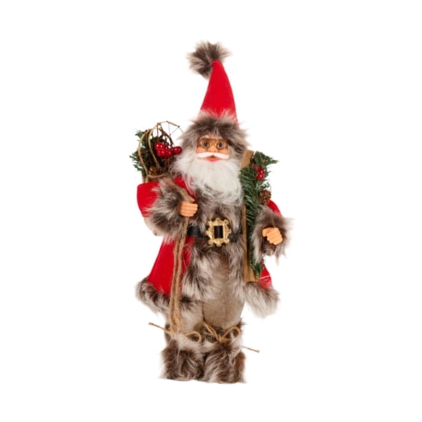 Muñeco de Papá Noel de pie, adorno coleccionable, figura de Papá Noel para 19cm x 30cm