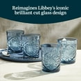 thumbnail image 2 of Libbey Hobstar Double Old Fashioned Glasses, Blue Colored Cut Glass Drinking Glasses Set of 4, Durable, Vintage Whiskey Glasses for Cocktail, Drinks, 2 of 6
