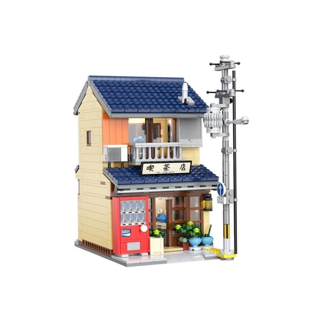 CaDA 1200 Pieces Japanese Wind Tea House Building Block Set, Construction Toy Set