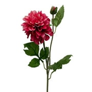 Deep Pink Dahlia With Bud Stem Artificial Flower