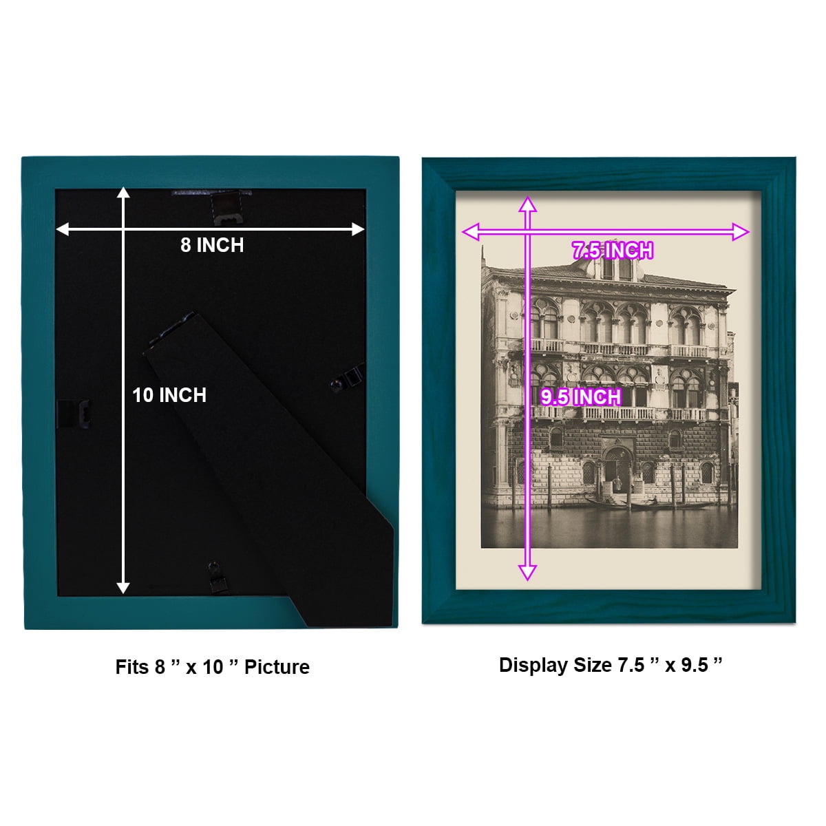 Vintage Views of Venice II - Framed Print w/glass - Ocean Blue