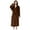 Brown, variant on Mens Plush Robes Full Length, Big and Tall Fleece Hooded Bathrobe Warm Fluffy Cozy Winter Housecoat Floor Length Light Blue