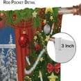 thumbnail image 6 of Christmas Curtains, Winter Xmas Tree Glitter Bokeh Present Gold Bell Pattern for Room Window Decor, Rod Pocket Print Blackout Drapes for Living Room Bedroom Kitchen 2 Panel Set 84" W X 84" L, 6 of 7