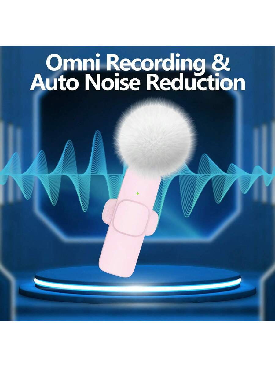 Wireless Lavalier Microphone For Phone IPad TypeC Lapel Mics Plug-Play 2.4G Ultra-Low Delay Built-In Noise Reduction Chip 8H Working Time For Video Recording Interview Podcast Vlog