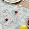 thumbnail image 5 of Spring Table Runner Linen Farmhouse Table Cloth Blue Floral Decorative Table Runners 72 Inch Botanic Printed Burlap Handcrafted Flax Coffee Table Decor 1 Panel Blue on Beige, 5 of 6