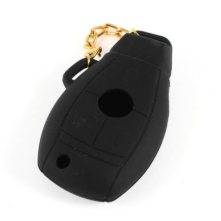 Unique Bargains Black Silicone 3 Buttons Car Truck Remote Key Holder Case for Benz