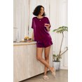 thumbnail image 7 of MINTREUS Silk Pajama for Women Short Sleeve Satin Pj Set Two Piece Soft Sleepwear Loungewear, 7 of 7