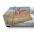 thumbnail image 2 of Cancun Soft Flannel Fleece Throw Blanket, Cartoon Style Design of a Starfish on the Beach, Cozy Plush for Indoor and Outdoor Use, 50" x 60", Multicolor, by Ambesonne, 2 of 5
