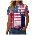 thumbnail image 6 of felwors Women's Patriotic Graphic T-Shirt – USA Flag & Bald Eagle Print, Short Sleeve Crew Neck Tee for Patriotic Events and Celebrations (Red, XL), 6 of 8