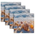thumbnail image 5 of Satin Native Fab Cotton Dinner Napkin Seashells on Sunny Beach Reusable, 5 of 8