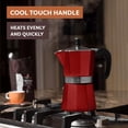 thumbnail image 4 of Bellemain Stovetop Espresso Maker, Classic Style Moka Pot Coffee Maker, 1000W, Red, 4 of 6