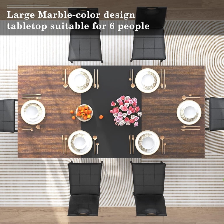 Chvans 70.9" Farmhouse Dining Table for 6-8 People photo 2