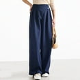 thumbnail image 2 of Kureaily Women Casual Irregular Waist Pant With Pocket Loose Pants Solid Color Crop Pants Women Summer Pants, 2 of 4