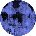 thumbnail image 1 of Ahgly Company Indoor Round Abstract Blue Modern Area Rugs, 8' Round, 1 of 4