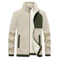thumbnail image 4 of Vedolay Mens Jackets 2023 Men's Plus Size Casual Short Sleeve Cardigan Beige,3XL, 4 of 4