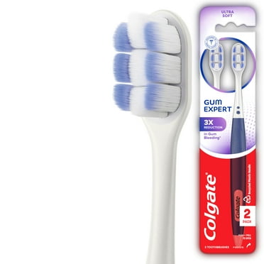 Colgate Gum Expert, Adult Manual Gum Toothbrush, Ultra Soft, 2 Pack