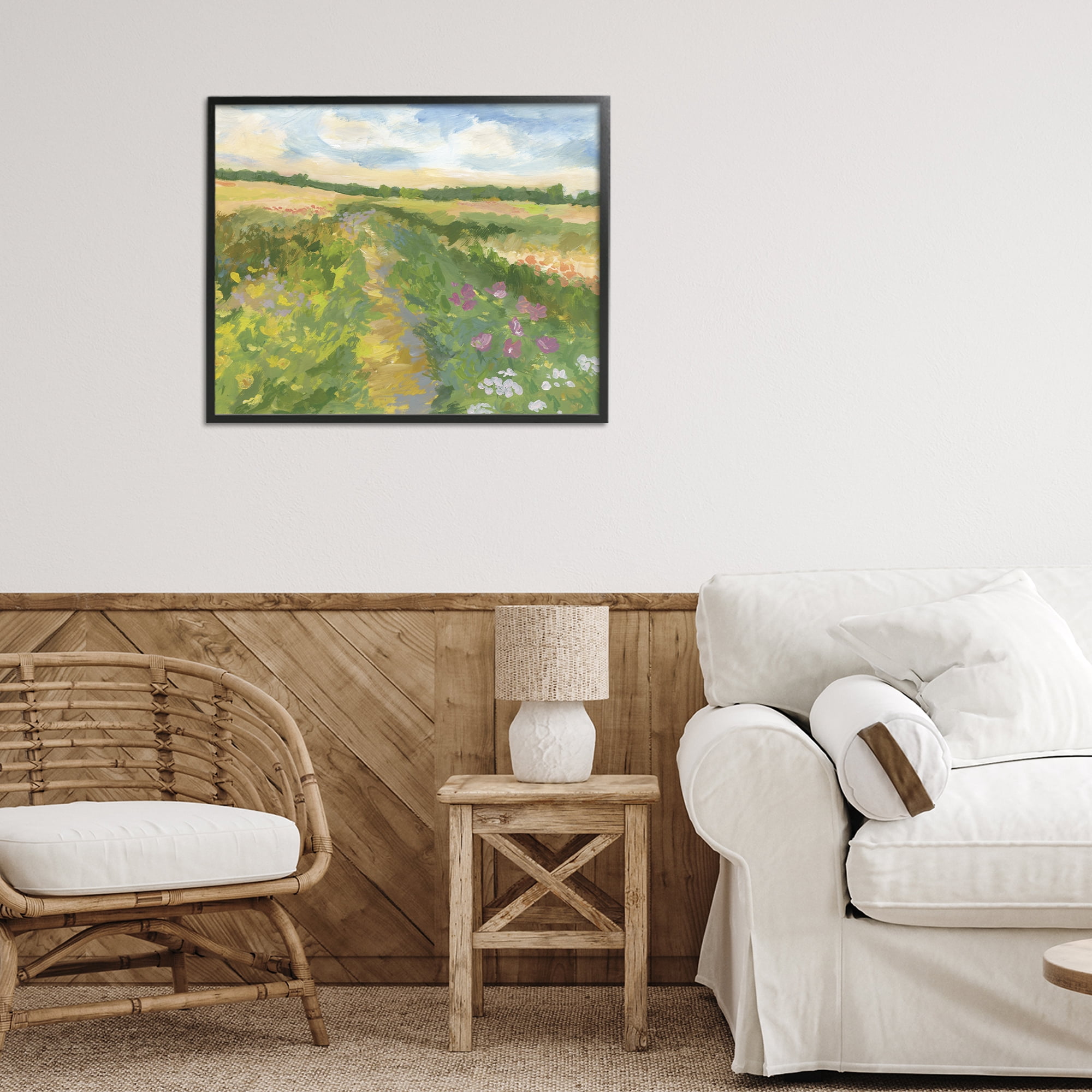 Stupell Industries Windswept Flower Field Black Framed Giclee Art, design by Victoria Barnes