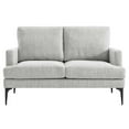 thumbnail image 4 of Loveseat Sofa Couch, Light Grey Gray, Fabric, Living Kitchen Cafe Bistro Hospitality Restaurant, Modern Contemporary HB34294, 4 of 8