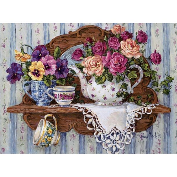 YM1 Serie Flores Y Plantas Diamantes Redondos Resina (40*30cm) V310