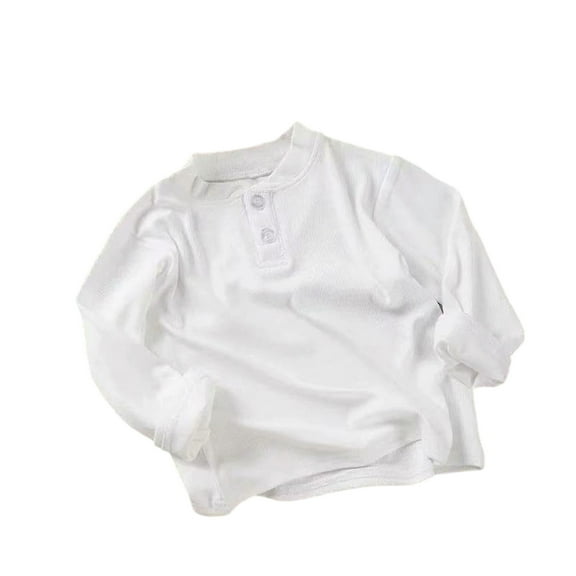 Girls Fashion Tops Boys Long Sleeve White T Shirt Boys Crew Neck T-Shirts Fall Tops Girl T-Shirts Size 9-12 Months