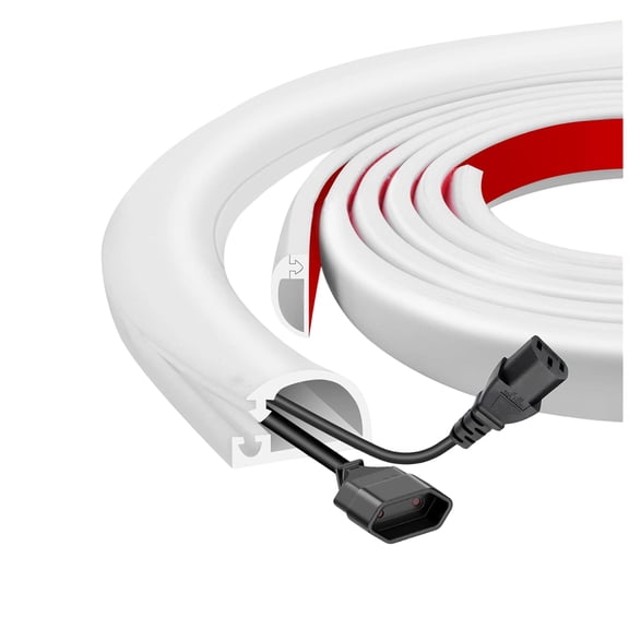 Silicone Cable Floor Cover, 1 Meter Self-Adhesive Wire Raceway, 22x10mm Cord Hider For Cable Management, Home Office