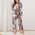 thumbnail image 2 of Kdxio Sea Shells Women's Pajama Sets Long Sleeve Button Down Sleepwear Nightwear Soft Pjs Lounge Sets-Small, 2 of 7
