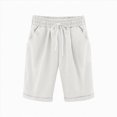 thumbnail image 5 of Kaprioy Running Shorts for Girls Girls Bermuda Shorts Knee Length Straight Leg Shorts Loose Casual Solid Drawstring Elastic Waist Short Pants Bermuda Shorts Kids, 5 of 5