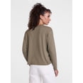 thumbnail image 4 of Scenario Women's Relaxed Slub Tee with Long Sleeves, Sizes XS-XXXL, 4 of 6
