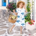 thumbnail image 6 of Bats Moons Pattern Girls Short Sleeve Dress A Line Sun Protection Breathable Comfort Sundress 3T, 6 of 8