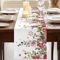 thumbnail image 3 of Table Runners 72 Inches Long Dress Scarves, Valentine's Day Farmhouse Kitchen Table Runner, Coffee Tablerunners, Watercolor Roses Flowers Leaves Spring 14x72 Inch, 3 of 9