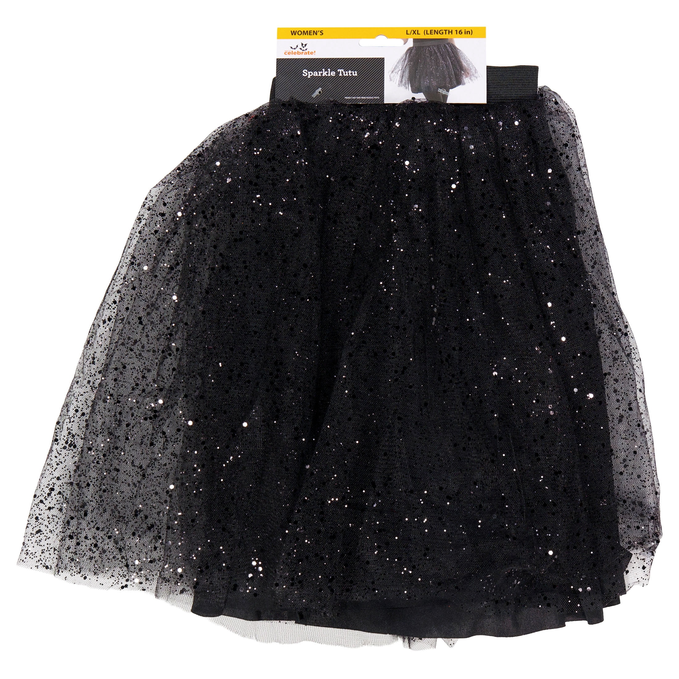 Sparkle Tutu Costume Accessory for Adults, Black, L/XL, Halloween by Way To Celebrate