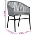 thumbnail image 4 of vidaXL Chaises de Jardin 2 Pcs Anthracite PE Rattan, 4 of 5