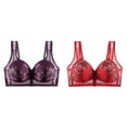 thumbnail image 4 of VISALY Bralette Pack, Ladies'Hot-Selling Printing Optimization Front Buckle Mother Underwear Female Pull-Up Anti-Droop, Plus Size Strapless Bras for Women Plus Size front snap bra, #B Purple1,XL, 4 of 9