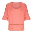 thumbnail image 4 of Idoravan Women's Plus Size Tops Fashion Women Summer Casual 1/2 Sleeve Round-Neck Solid Blouse T-Shirt, 4 of 8