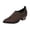 Brown, variant on Women's Slip‑On Low Heel Booties, Classic Faux Suede Pointed Toe Walking Pumps, Stable Stacked Heel Ankle Boots Brown
