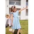 thumbnail image 2 of Vestido Arshiner para niñas, azul claro, dobladillo con volantes, tallas 10-12, 2 of 6